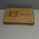 Travel Makeup Bag Women's Large Capacity Cosmetic Portable Organizer Large Opening Waterproof Storage Toiletry Bags Vertical Free-Standing Brush Holder for Easy Access Black