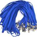 Bird Fiy 50 Pcs Cotton Lanyards Bulldog Clip 32-inch Flat Braid Neck Lanyard for Id Cards/Badges