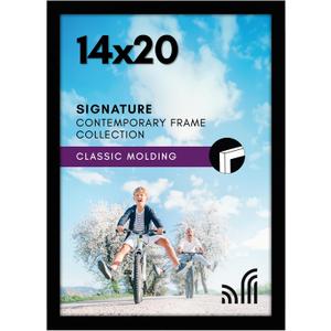 Americanflat 14x20 Picture Frame with Polished Plexiglass - Signature Collection - Gallery-Style Frames Made of Engineered Wood - Photo Frame for Wall Display - Black