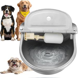Automatic Animal Drinking Water Bowl, Stainless Steel Water Troughs for Livestock Water Dispenser for Horse,Goat,Pig,Dog Pet Feeder (Without Drainage Hole)