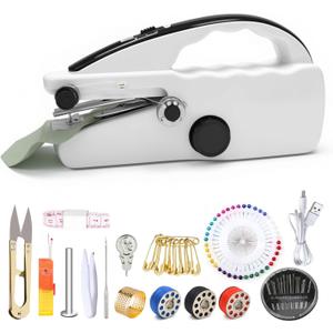 Electric Mini Handheld Sewing Machine: Portable 2-Speed Sewing Machine, Equipped With Complete Accessory Kit, Suitable For DIY, Family Travel Use, Meeting Home Repair Needs (Black) (BLACK, XL)