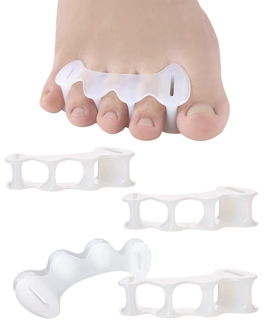 2Pairs Toe Separators Toe Spacers for Women Men to Correct Bunion, Relieve Feet Pain, Foot Alignment, Toe Straighteners for Hammertoes, Plantar Fasciitis (S, Women Shoe Size: 6.5-9, Men: 6-7)