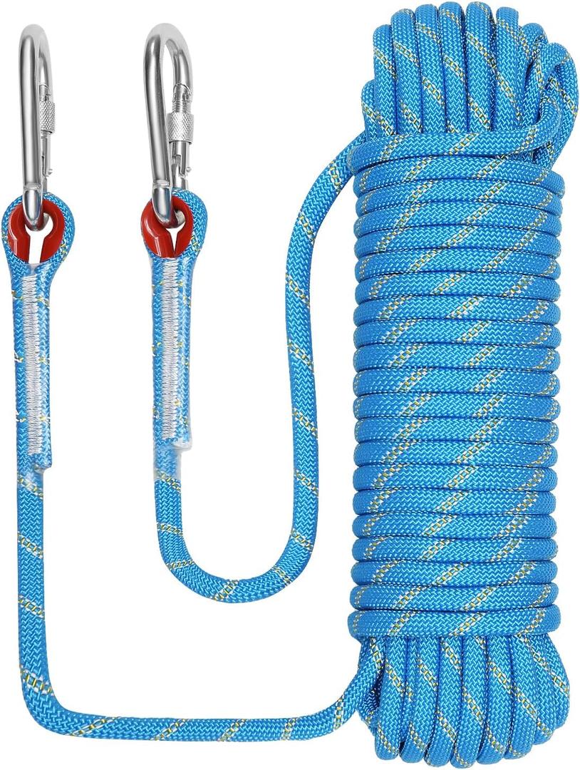8/10/12mm x 5/10/20/30meter Static Rope Climbing Rope Marine Rope Anchor Rope Boat Rope Rappelling Rope Float Rope Tree Swing Rope Reflective (3/8" x 9.8', Blue)