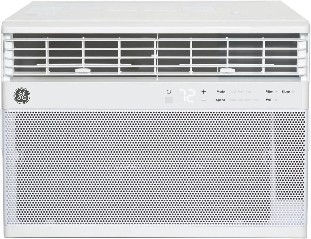 GE AWCS10WWA Window Air Conditioner, Wi-Fi Enabled, Energy-Efficient Cooling for Medium Rooms up to 450 sq ft, Easy Install Kit, Control Using Remote or Smartphone App, New 10,000 BTU, White