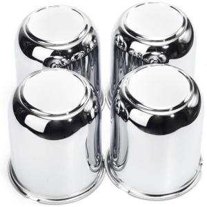 RTRHINOTUNING 3.19in Wheel Center Caps Trailer Push Through Center Caps for Rims, 4pcs 3.19" Hub 3.62" H Chrome Truck RV Hub Caps