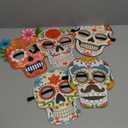 8PCS Dia De Los Muertos Masks - Halloween Felt Sugar Skull Crafts for Kids Adults, Day of The Dead Costume Accessories Decorations Classroom Activities Party Favors 