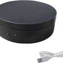 EMVANV Rotating Display Stand, Electric Turntable, 360 Auto, Quiet, USB & Battery Powered, ABS Material, Black