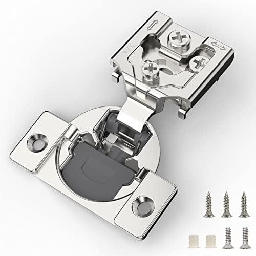 FURNIWARE 7 Pieces Soft Closing Cabinet Hinges, 3/4 inch Overlay Cabinet Hardware Hinges Nickel Plated- 105 Degree