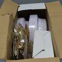 Festiva 350Pcs Gold Plastic Plates - White and Gold Dinnerware Set Disposable include 10" & 7" Plates,Cups,Silverware,Napkins -serve 50 Guests Perfect for Wedding& Easter&Birthday Party