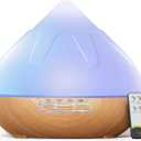 Essential Oil Diffuser for Home: 500ML Aroma Diffuser for Hotel Office Yoga Room - Humidifier with 14 Colors LED Night Light for Kids/Women Home Relaxation,Brown