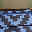 SAND MINE Reversible Mats, Plastic Straw Rug, Modern Area Rug, Large Floor Mat and Rug for Outdoors, RV, Patio, Backyard, Deck, Picnic, Beach, Trailer, Camping, Blue, 9' x 12'