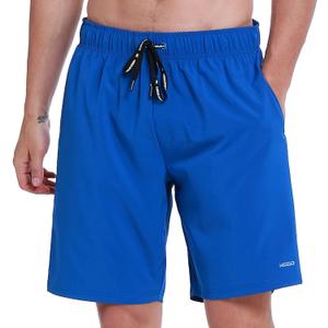 HOdo Mens Swim Trunks with Mesh Liner 9" Quick Dry Swim Shorts Bathing Suits for Men Swimwear Board Shorts wiht Pockets (Blue, XXL)