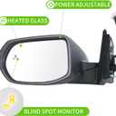 Side Mirror Car Door Mirror Fits for HONDA CRV 2017-2022 Left Driver Side | Power Adjustable Glass |Signal |Heated |Blind Sport Monitor | Paint to Match |HO1320318 | White (LH)