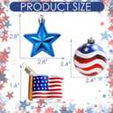 Patriotic Memorial Day Tree Ornaments, 3D Independence Day Veterans Day Red White and Blue Decorations Hanging Tree Ornaments Rustic Decor for Home Party Indoor Favors