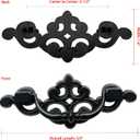 8 Pack Black Drop Bail Drawer Pulls, 2-1/2 Inch Hole Center Vintage Cabinet Handles for Dresser, Closet, Cupboard Furniture