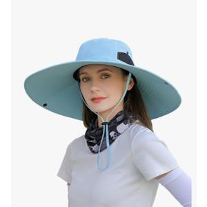 No Brand Wide Brim Sun Hat for Men Women UV Protection Ventilated Summer Hats for Fishing Hiking Garden Beach 56-60cm