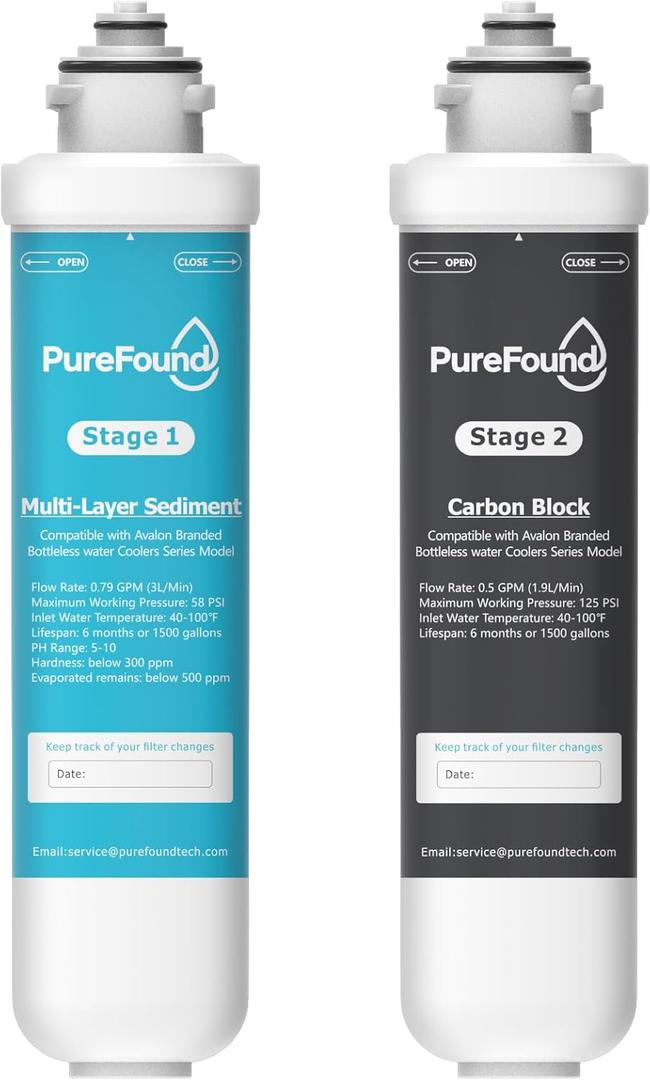 2 Stage Replacement Filters Compatible with All Avalon Bottleless Water Coolers Filters, 1500 Gallons, 2 Count1 Set