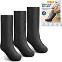 3 Pcs Leg Cast Cover for Men & Women, Below-the-Knee Cast Sock Sleeve, Breathable Plaster Stocking Protective Sleeve for Keeping Casts Clean and Protected During Daily Wear (Black)