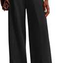 NIMIN Women Wide Leg Pants High Waisted Business Casual Work Trousers Dressy Pants with Pockets (Black, M)