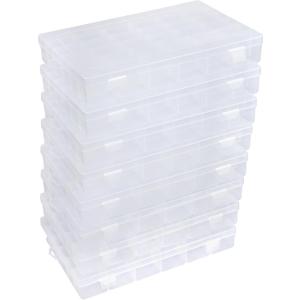 Eujqo 8 PCS 36 Grids Bead Organizer Box Plastic Box Clear Box Organizer 3600 Tackle Box Organizer Bead Containers Plastic Organizer Compartment Organizer Box Jewelry Earring Organizer (8 Pcs)