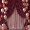 ESGOTBME 10x10ft Wrinkle Free Burgundy Backdrop Curtain for Parties Soft Fabric Drapes Wedding Curtain Backdrop for Birthday Party Decorations Background for Photography 5x10ft, 2 Panels