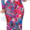 Women's Sheer Mesh Long Sleeve Bodycon Midi Dress Club Night Out Dresses Beach Cover Up Dress (Large)