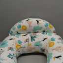Nursing Pillow, Breastfeeding Pillows, More Support for Mom and Baby, with Removable Cotton Cover and Colorful Animal Patterns, Machine Washable, Plus Size, White