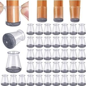BUMACO Chair Leg Floor Protectors Chair Leg Protectors for Hardwood Floors Silicone Pads Covers to Protect Floors Clear-40 Pcs Universal XS (8/16"-15/16")