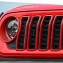 Jimen for 2024 Jeep Wrangler 4xe grill inserts, 9PCS Headlight Cover & Grille Insert Compatible with Jeep Wrangler JL JLU 2024+, NOT FIT JL Sport/Sport S (Red)