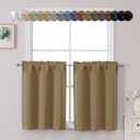 Chyhomenyc Taupe Short Blackout Curtains 30 Inch Length, Small Kitchen Curtain Tier Rod Pocket Half Window Curtains for Bathroom Basement Cabinet Camper RV Bunk, 2 PCS, Each 30" Wx30 L
