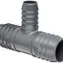 Spears 1401 Series PVC Tube Fitting, Tee, Schedule 40, Gray, 2" x 1-1/2" Barbed