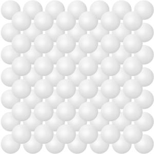 Hanaive 100 Pack Table Tennis Balls Multi Colored 40mm Plastic Balls Bulk Washable Small Game for Carnival Pool Games, Party Decoration Pet Toy (White)