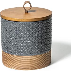 Ceramic Jar with Lid Airtight, Coffee Canister Kitchen Food Storage Jars for Spice Sugar Salt, Coffee Bar Accessories Decorative Container for Countertop - Gray & 42 fl.oz (Grey)