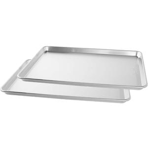Nordic Ware Naturals Extra Large, 21 x 15 inch Baking Set - USA Made Aluminum Commercial Quality Pan for Baking or Roasting, Encapsulated Galvanized Steel Rim Prevents Warping, Sheet, Big Sheet,