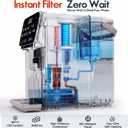 Ice Maker Water Filter Dispenser, 3 in1 Countertop Instant Hot & Cold Water, Ice Water Dispenser with ice Box, 7 Temperature & 5 Dispensing Volume Options Portable No Installation.