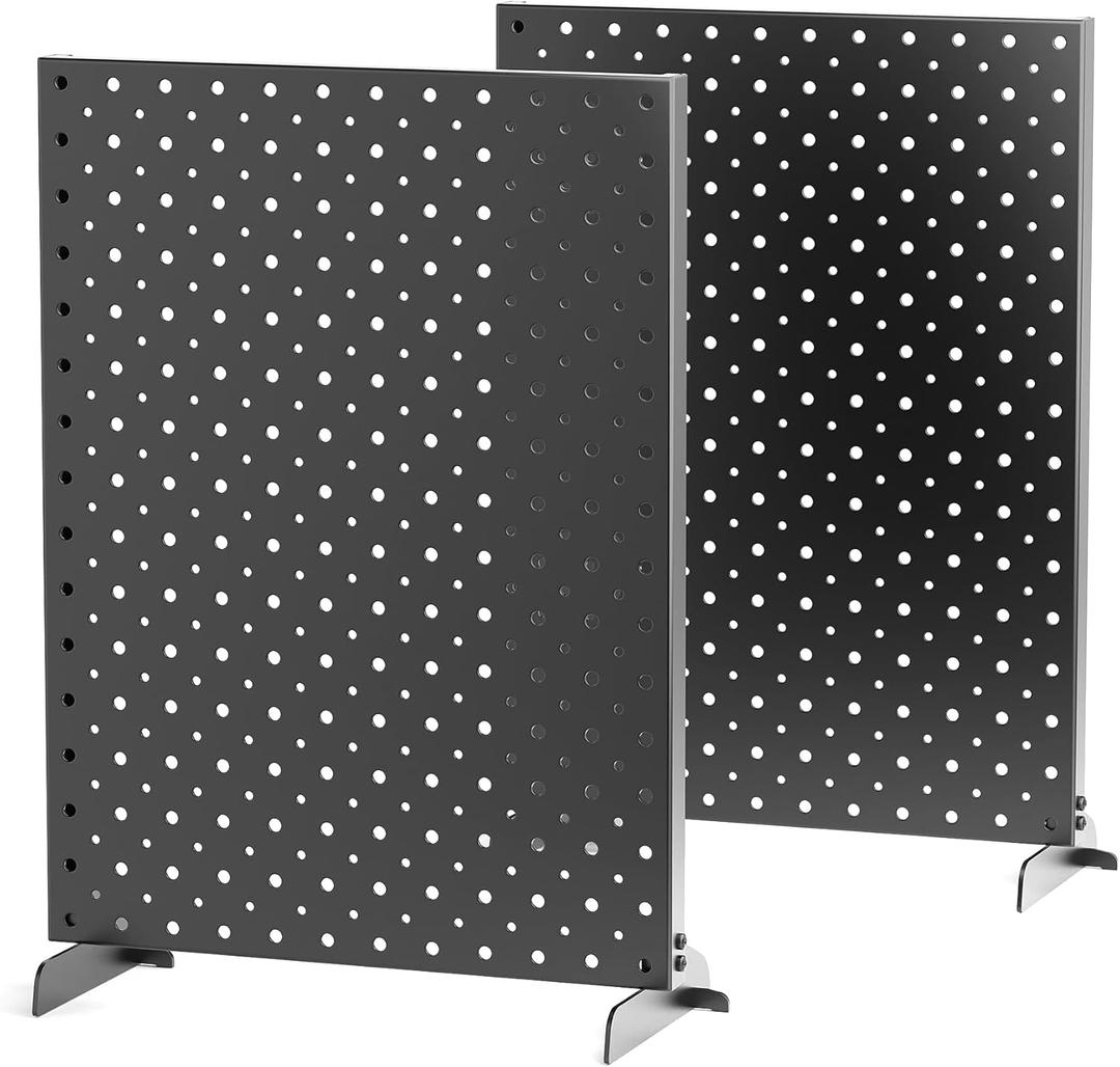 Ultrawall Pegboard Display Stand, Metal Tabletop Pegboard Display, Accessories Rack Organizer for Jewelry, Retail Stores, Craft Shows, 12"X16", 2pcs Black