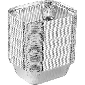 PLASTICPRO Disposable 1 LB Aluminum Takeout Tin Foil Baking Pans 5'' X 6'' X 2'' Inch Bakeware - Cookware Perfect for Baking Cakes,Brownies,Bread, Meatloaf, Lasagna, or Lunchbox, Pack of 50