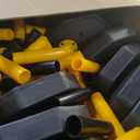 Konohan 18 Sets 34 Inch Parking Cone Delineators Post Traffic Cone Plastic Stanchion Set Stands Parking Barrier with Base 6.6 ft Chain S Hooks Reflective Collar (Yellow,Black)