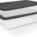 HOMZ 2-Pack Snaplock, Large Clear Plastic Storage Organizer Bins w/Lids, 41 Quart, Gray - Stackable Container Boxes for Bedroom, Bathroom, Garage, and Office Organization