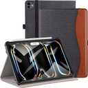 ZtotopCases for New iPad Pro 13 Inch Case (M5) 2025 / (M4) 2024, Premium Smart PU Leather Folio Cover with Multiple Angles, Support Auto Wake/Sleep, Front Card Pocket, Denim Black