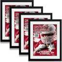 Geetery 4 PCS Sports Magazine Frame Fits Measuring 8.5 x 11.25 Inch Magazine Display Frame with Installed Hangers and Core Matting Plastic for Wall Hanging(Black, White Mat)
