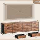 Huuger 78.7 Inch Long Dresser for Bedroom, 12 Drawer Dresser for Closet, 13"D x 78.7"W x 26.8"H