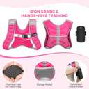 Fragraim Weighted Vest for Women Men - 8lb/10lb/12lb/16lb/22lb/25lb/30lb Weight Vest with Reflective Stripe, Detachable Phone Pouch, Ideal for Walking, Strength Training, Running, Workout, Cardio (Rose)