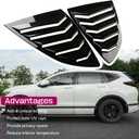 LEXLEY Racing Style Rear Side Window Louvers Air Vent/Louvers Scoop Cover Blinds For Honda CRV 2017 2018 2019 2020 2021 2022-Bright black