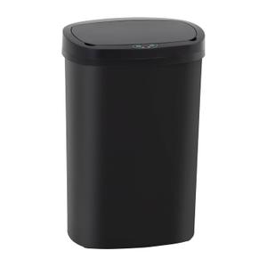 Automatic Motion Sensor Bathroom Trash Can with Lid, 13 Gallon Touchless Trash Bin, Smart Dog Proof Garbage Can, Touch Free Waste Basket for Toilet, Office, Bedroom,Black