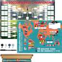 2026 World Cup Schedule Poster, 48 Teams Tournament Wall Map & Finals Bracket Showcase, 2-in-1 Double-Sided Write-on Chart, Waterproof PVC Material, Includes Marker & Hooks, Soccer Gifts for Fans