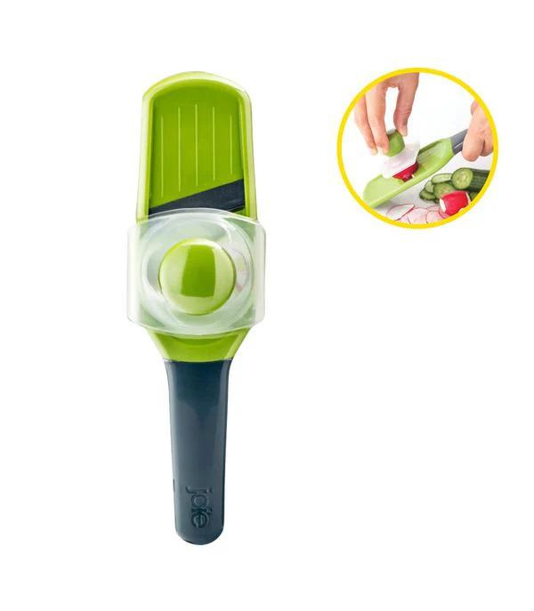 Joie MSC Stainless Steel Blade Mini Mandoline Slicer with Protective Slide Guide (Green)