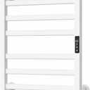 Electric Towel Warmer Wall Mounted, Heated Towel Rack with Intelligent Timer & Temperature Control, Plug-in or Hardwired, Left/Right Compatible, 27 Inch, White