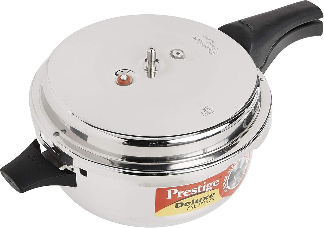 Prestige Deluxe Stainless Steel Deep Pressure Pan 5 liters (5.3 Quarts)