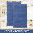 Homaxy Premium Cotton Kitchen Towels 16"x 28", Large Natural Ring Spun 390 GSM Dish Towels, Super Absorbent Terry Kitchen Hand Towels, Soft Tea Towels with Hanging Loop, Pure Navy Blue Design, 6 Pack